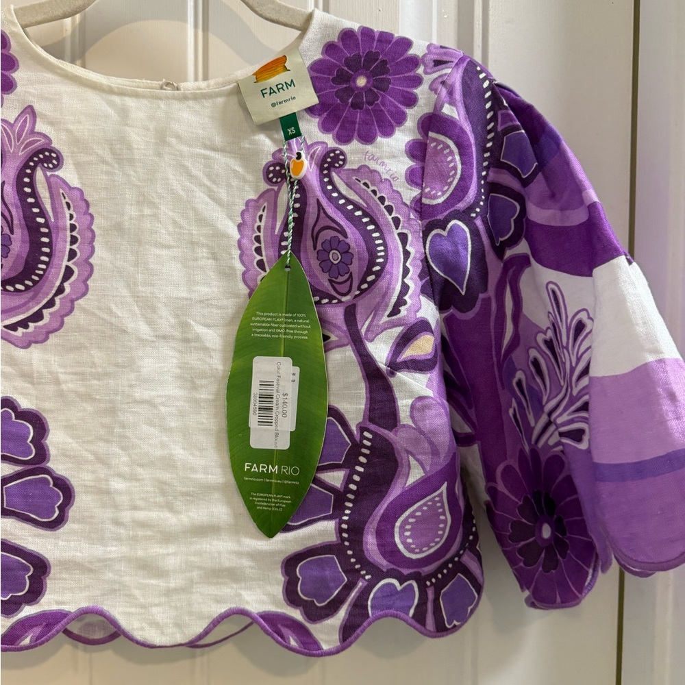 FARM Rio Purple Floral Crop Top
